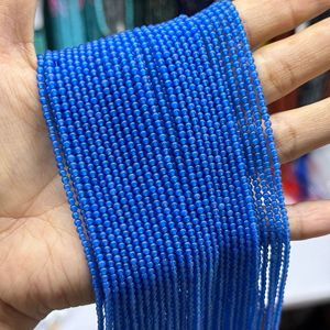 Perles rondes de 3 mm, fabricant de pierres naturelles, <span class=keywords><strong>agate</strong></span> <span class=keywords><strong>bleue</strong></span>, blanche, jaune, cristal, pierre précieuse, perles en vrac pour la fabrication de bijoux - Product Image 3