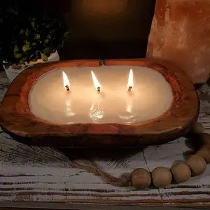 Cuencos de madera para amasar para velas, decoración hecha a mano para fiestas, boda, centro de mesa, arreglos florales