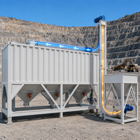Silo à ciment horizontal à profil bas 30-80T, réservoir de stockage de poudre couché avec brise-arche électrique pour la construction de tunnels