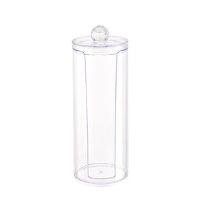 Transparent Acrylic Cotton Pad And Swab Storage <b>Box</b> With Lid Dustproof Cosmetic Organizer <b>For</b> Dressing Table - Product Image 5