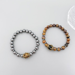 Bracelet élastique en <span class=keywords><strong>pierre</strong></span> naturelle tendance, hématite, œil <span class=keywords><strong>de</strong></span> tigre, mat, perles <span class=keywords><strong>de</strong></span> 8 mm, pour hommes et femmes, cadeaux - Product Image 6