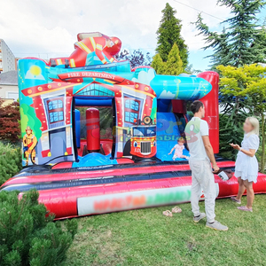 Castillo inflable de bomberos con tobogán, casa de brinco inflable, combo de saltadores inflables. - Product Image 2
