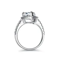 MUSHAN Luxus-Schmuck 925 Sterling Silber Ring Band Damen 4ct Moissanit Diamant D-Farbe Ringe Feiner Schmuck