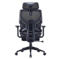 Chaise de bureau de direction au design moderne pour bureau à domicile, ergonomique, avec dossier en maille réglable en hauteur, base à cinq étoiles et mécanisme d'inclinaison