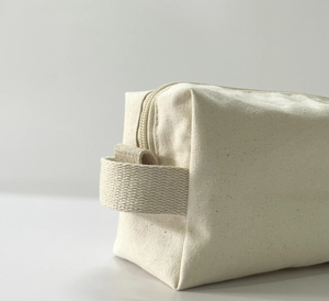 Doğal tuval erkek çantası Set çevre dostu fermuar makyaj çantaları Unisex seyahat organizatörleri - Product Image 3