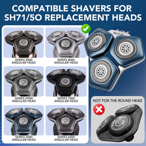 Têtes de rasage pour <span class=keywords><strong>Philips</strong></span> <span class=keywords><strong>Norelco</strong></span> SH71/52, séries 5000 et 7000, auto-affûtantes, remplace RQ12/70 et RQ12/60 - Product Image 3