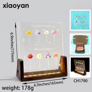 Plaque lumineuse en acrylique personnalisée Feng Shui Jardin de Grand-Mère, impression UV |   Cadeau personnalisé pour <span class=keywords><strong>la</strong></span> fête des mères 2026 |   Décoration florale de nuit - Product Image 2