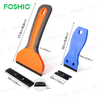 Foshio - Grattoir de nettoyage pour étiquettes adhésives, lame de rasoir en plastique de 4 pouces