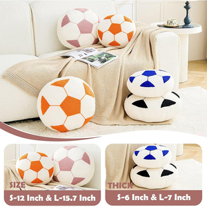 <span class=keywords><strong>Coussin</strong></span> décoratif en peluche de haute qualité en forme de ballon de football, <span class=keywords><strong>coussin</strong></span> rond esthétique pour canapé et chambre à coucher - Product Image 2