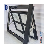 Ventana Francesa Tipo Awning PDP, Tamaño y Color Personalizados, Estilo Vintage Francés, Vidrio Tintado, Apertura Superior, Aislamiento Térmico Exterior