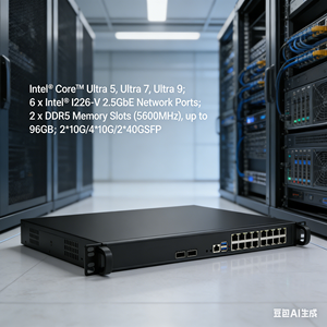 Serveur Pare-feu 1U Ultra 5-225H DR5 6 avec 2.5G LAN et prise en charge Pfsense, compatible 2*10G/4*10G/2*40G - Product Image 6
