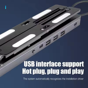 Soporte para Laptop con USB C HUB, USB C, USB A, Tipo C, Base de Conexión para Laptop, Luz RGB, Soporte Portátil Premium para Laptop - Product Image 6