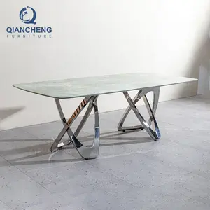 Ristorante tavolo da pranzo rettangolare minimalista e sedie decorazioni italiane design combinazione tavolo in marmo
