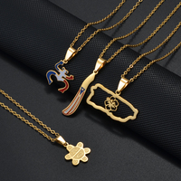 Collier pendentif fleur d'hibiscus en acier inoxydable pour femme et mère, bijoux traditionnels de Porto Rico, avec motif masque de grenouille # 520462