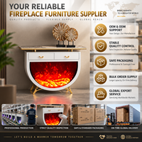 Cheminée électrique d'intérieur moderne avec effet de flamme LED, meuble de rangement décoratif pour appartement