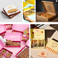 Anpassbare Quadratische Pizzabox Umweltfreundliche Recycelte Papier-Takeout-Verpackung Lebensmittelechte Wellpappe-Kraftbox Großhandel Logodruck