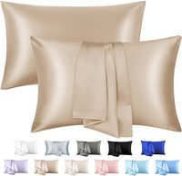 Housse de coussin de luxe en satin de soie pour cheveux et peau, taille Queen, avec fermeture à enveloppe