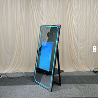 Cabina de Fotos Mágica con Espejo de 70-43 Pulgadas para iPad, Vidrio Templado, Metal, Wi-Fi/Bluetooth, Control Remoto, Instantánea