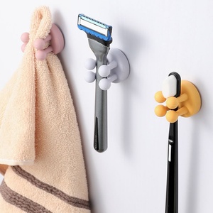Multi-Function Hook Waterproof Self Adhesive Single Toothbrush Hook <b>Plug</b> Holder for Wall for Hanging <b>Bathroom</b> Kitchen Room - Product Image 3