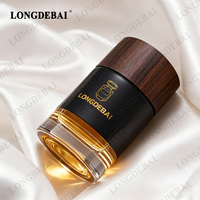 Nouveau Flacon de Parfum Rond Vide en Verre Cylindrique Transparent de 50 ml, Personnalisé en Usine, Élégant, avec Vaporisateur à Sertir et Bouchon en Bois