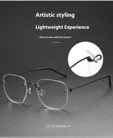 Lunettes sans monture en titane sans magnétique Structure sans vis Prescription irrégulière minimaliste Logo personnalisé en gros