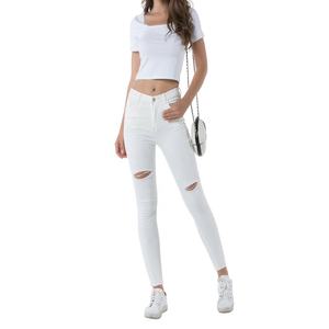 Pantalons en Denim blanc pour femmes, taille crayon, modèle du Bangladesh, prix de gros - Product Image 3