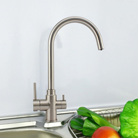 Robinet de cuisine incurvé à 3 voies DOGO Robinet en acier inoxydable AISI 304 sans plomb Robinets filtrants de cuisine rotatifs 3 en 1