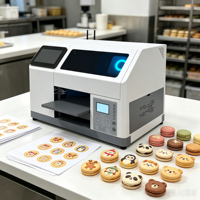 Imprimante à plat 2-en-1 A4 pour papier de glaçage, impression et découpe, CMYK 4 couleurs, encre alimentaire, machine d'impression pour la transformation alimentaire