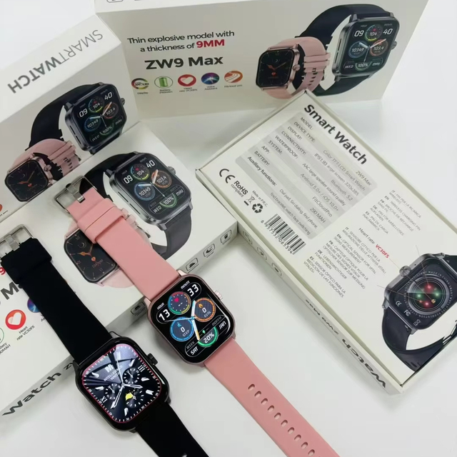 2025 Hot Sale ZW9 Max Smart Watch 2.0inch Big Screen Wireless Charging Rotary Button 290mah Battery PK S10 S9 ultra Smart Watch