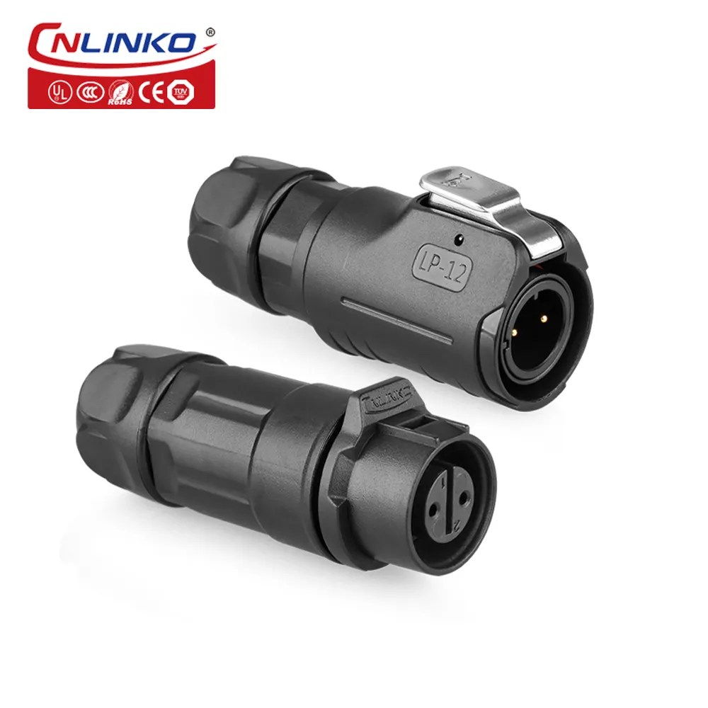 Cnlinko M12 connector 2 3 4 5 6 7 8 Pin Waterproof Ip68 connector wire 2 pin male female connector
