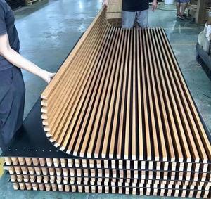 Trang Trí Linh Hoạt Xoăn Cong Linh Hoạt Slat Ánh Sáng Cong Acoustic Tường Bảng Điều Chỉnh Chất Lượng Cao Cách Âm Vật Liệu Pet Bảng Điều Chỉnh - Product Image 1