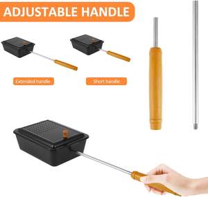 Olla <span class=keywords><strong>para</strong></span> Hacer Palomitas de Maíz Portátil y Resistente, Antiadherente, Asador de Castañas, Sartén <span class=keywords><strong>para</strong></span> Palomitas de Maíz con Mango Largo Extraíble - Product Image 3