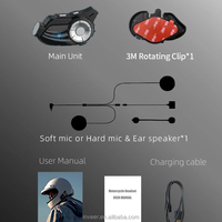 Intercom Bluetooth pour casque de moto Inveer, enregistrement vidéo, portée 1000 mètres, duplex, accessoires moto X3