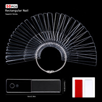 Lot de 50 présentoirs carrés transparents pour vernis à ongles – Nuancier professionnel pour nail art