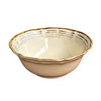 Services de table en céramique style Japandi avec incrustations dorées, 5 pièces, compatibles lave-vaisselle, bol, assiette, plat à salade