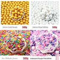 Perles de sucre comestibles, billes de bonbons pressées, billes de sucre solides, pépites de sucre, jimmies 500g, ingrédients de décoration pour gâteaux et pâtisseries