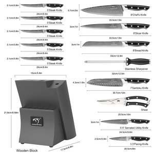 Ensemble <span class=keywords><strong>de</strong></span> couteaux <span class=keywords><strong>de</strong></span> chef professionnels en acier Damas VG-10 au <span class=keywords><strong>meilleur</strong></span> prix avec manche en ABS - Product Image 2