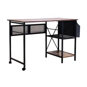 Grosir kompak meja komputer untuk ruang kecil-Meja Komputer Lipat, Meja Belajar Rumah Kantor Berdiri Meja Komputer untuk Ruang Kecil