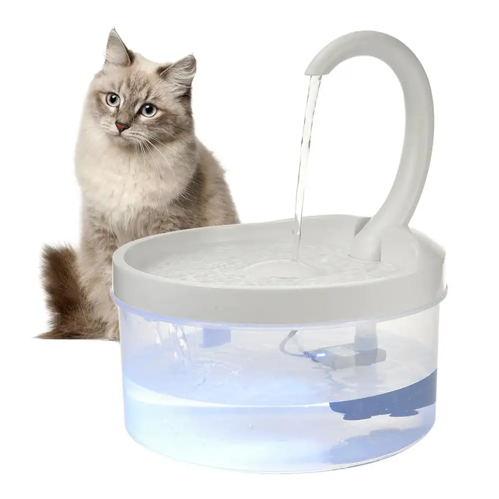 ייצור סיטונאי ידידותי לסביבה לחיות מחמד מים מזרקת חתול מתקן מים אוטומטי פלסטיק חיות מחמד שתיית מזרקת עם LED אור