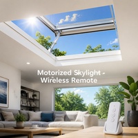 Fenêtre de toit en aluminium à énergie solaire avec ouverture et fermeture automatiques et télécommande