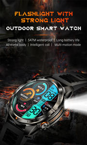 KT80 Men's Smart Sports Watch IPS Magnetic 3ATM Waterproof Flashlight SOS Calling Fitness Tracker Large Battery Android Operated - Product Image 5
