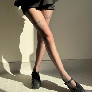 Collants effet <span class=keywords><strong>tatouage</strong></span> papillon, résistants aux accrocs, transparents noirs, style doux et sexy pour femme printemps automne - Product Image 4