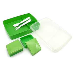 Amazon 4 khoang trường ăn trưa hộp đựng thức ăn trẻ em nhựa trắng rơm Bento Hộp Ăn Trưa - Product Image 4