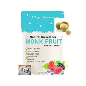 Hot Selling Healthy Candy Monk Fruit Sugar Zero Calorie Allulose Stevia Candy Pure Organic Monk Fruit Sweetener
