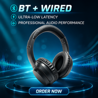 Headphone Lipat Nirkabel & Berkabel Dual-Mode Desain Over-Ear Kontrol Sentuh Baterai 20+ Jam