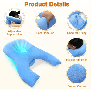 Face vers le bas repos lit oreiller chirurgie des yeux récupération tête Position sujette berceau <span class=keywords><strong>coussin</strong></span> 21.3 pouces bleu <span class=keywords><strong>Message</strong></span> oreiller de couchage - Product Image 4