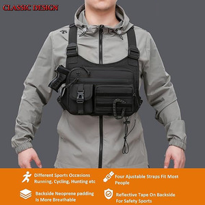 Muestra gratis 2025 hombres moda multifuncional personalizado al aire libre táctico con cierre antirrobo hombre pecho bolsas impermeables - Product Image 6
