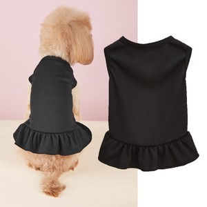 Robe pour chien à volants de couleur unie, respirante, en coton, vêtements d'été pour petits chiens - Product Image 5