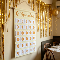Calendrier du Ramadan en feutre à suspendre, 613079, compte à rebours de 30 jours avec phases lunaires pour la décoration du Ramadan