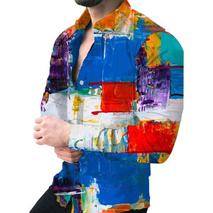 Chemise de haute qualité, style classique <span class=keywords><strong>d</strong></span>écontracté hawaïen vintage, poids lourd, manches longues, pour hommes QS1214A106 - Product Image 4